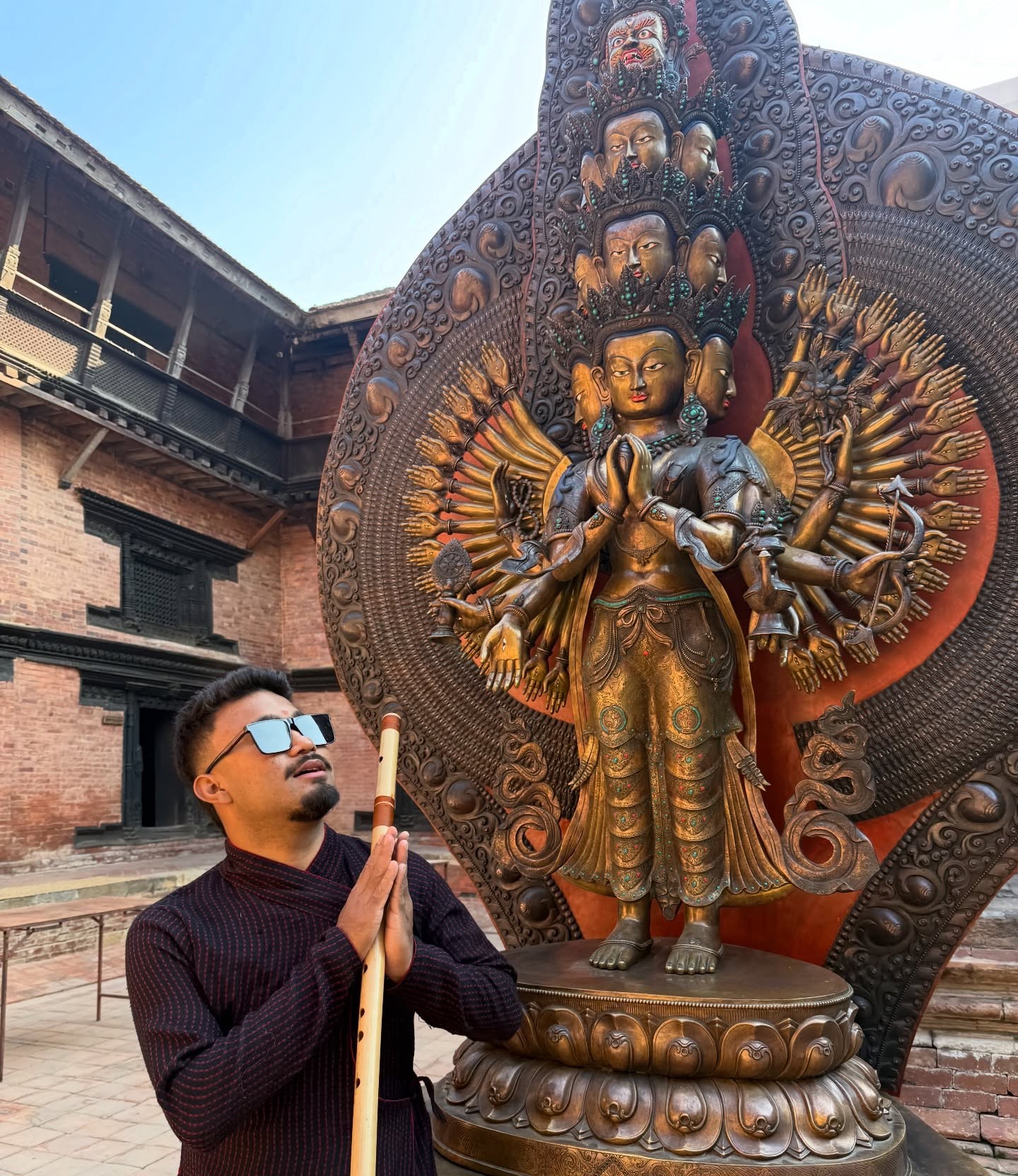 Sahil playing the Newari basuri